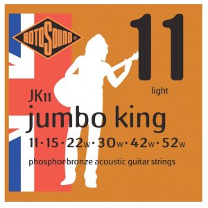 Rotosound Jumbo King JK11, Phosphor Bronze Acoustic Guitar Strings,11-52